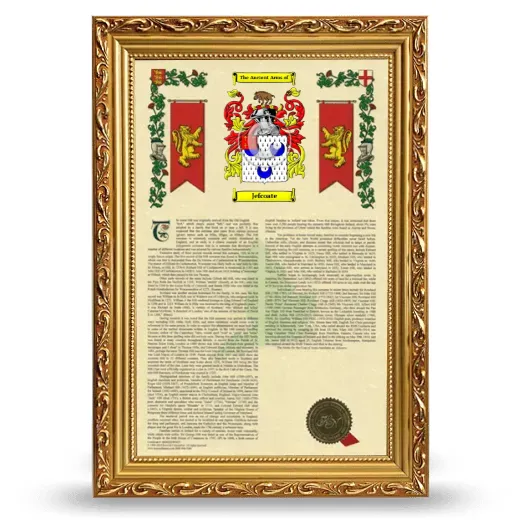 Jefcoate Armorial History Framed - Gold