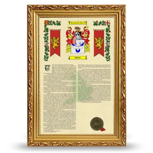 Jefcott Armorial History Framed - Gold