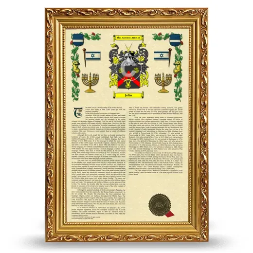 Jelin Armorial History Framed - Gold