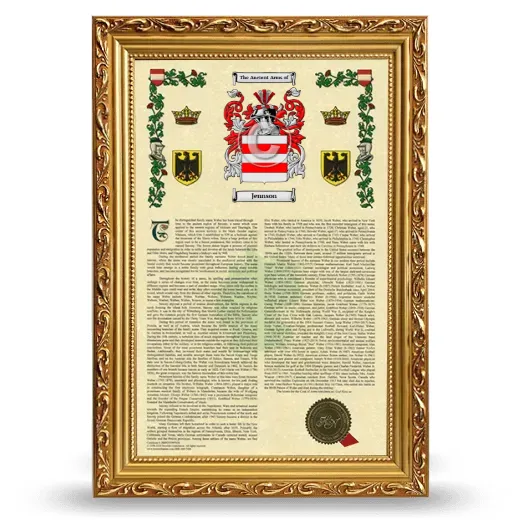 Jennson Armorial History Framed - Gold