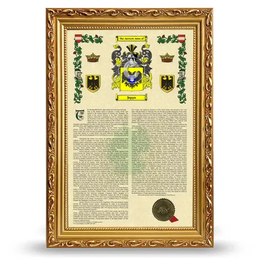 Jepps Armorial History Framed - Gold