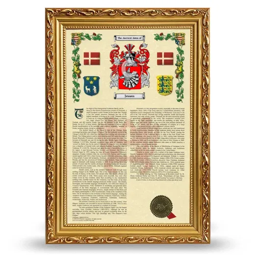 Jessen Armorial History Framed - Gold