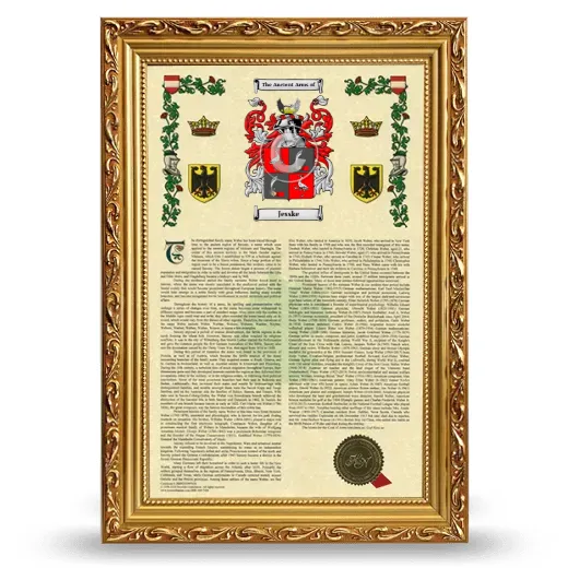 Jesske Armorial History Framed - Gold