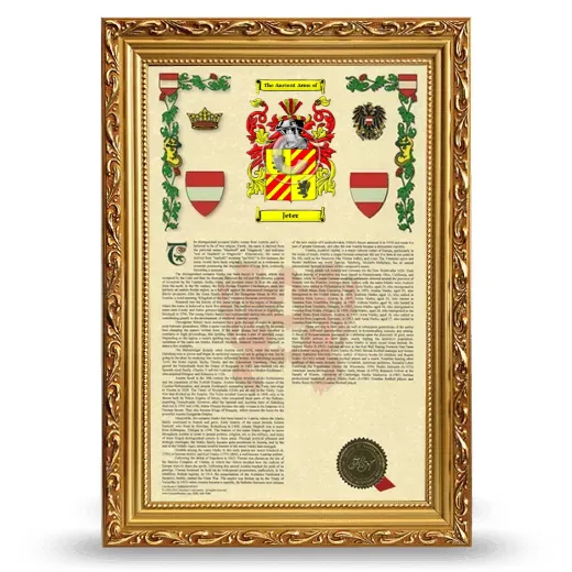 Jeter Armorial History Framed - Gold