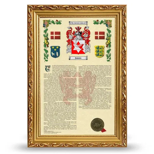 Jonsen Armorial History Framed - Gold