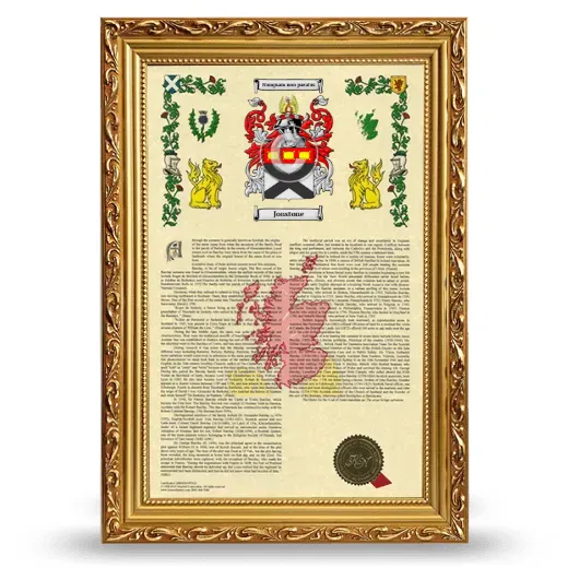 Jonstone Armorial History Framed - Gold
