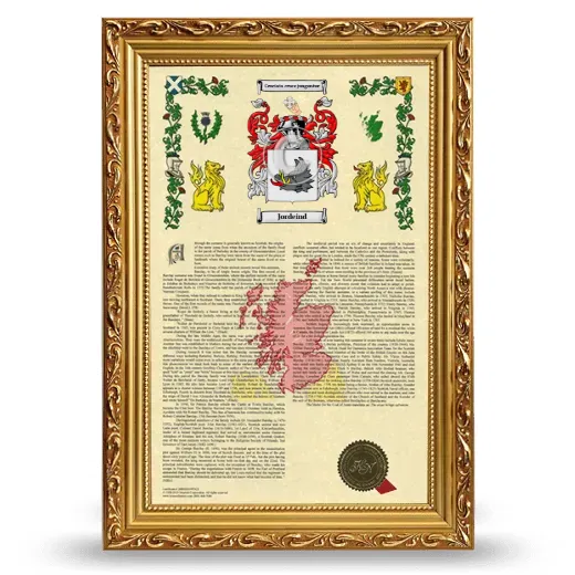 Jordeind Armorial History Framed - Gold