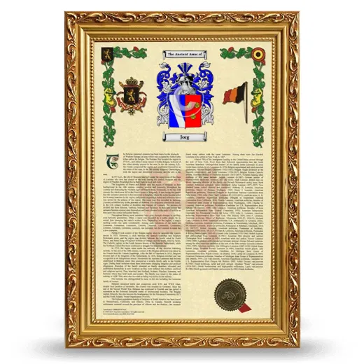 Jorg Armorial History Framed - Gold