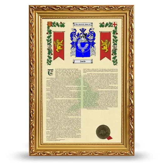 Jowle Armorial History Framed - Gold