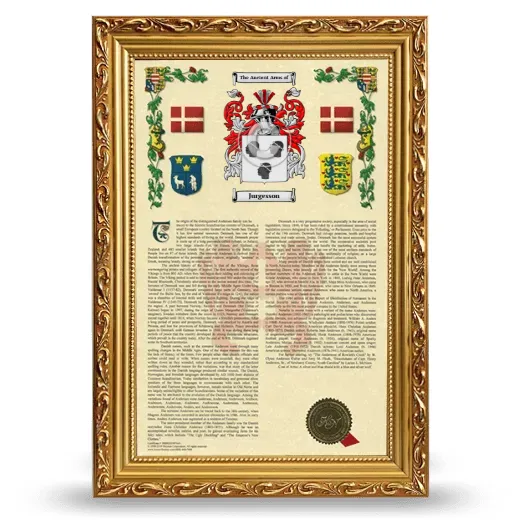 Jurgesson Armorial History Framed - Gold