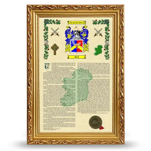 Kaal Armorial History Framed - Gold