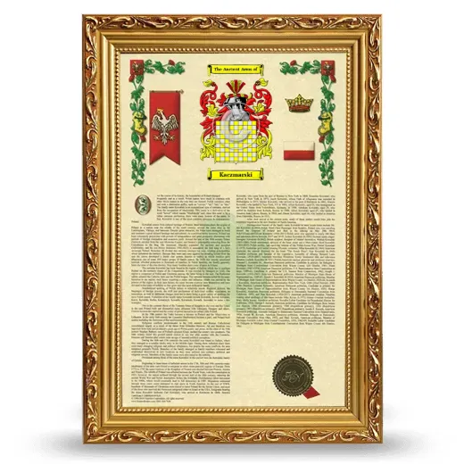 Kaczmarski Armorial History Framed - Gold