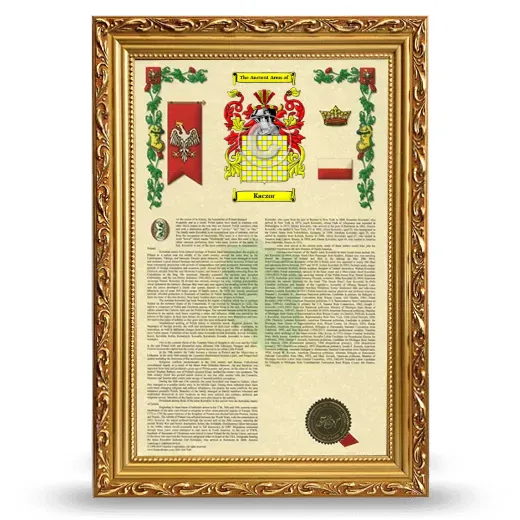 Kaczor Armorial History Framed - Gold