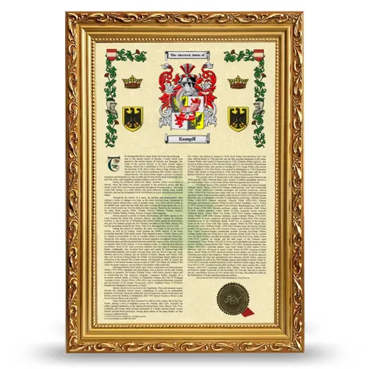 Kampff Armorial History Framed - Gold