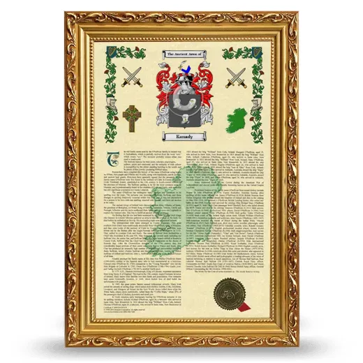 Kanady Armorial History Framed - Gold