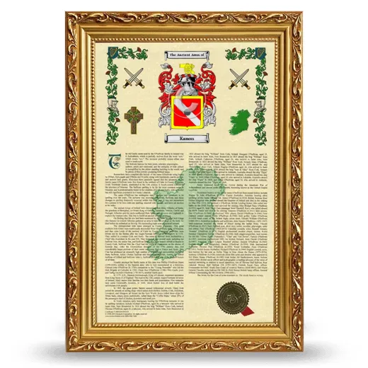 Kanon Armorial History Framed - Gold