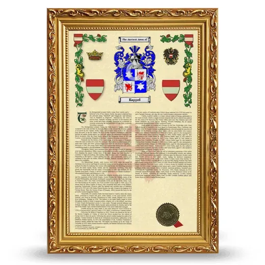 Kappel Armorial History Framed - Gold