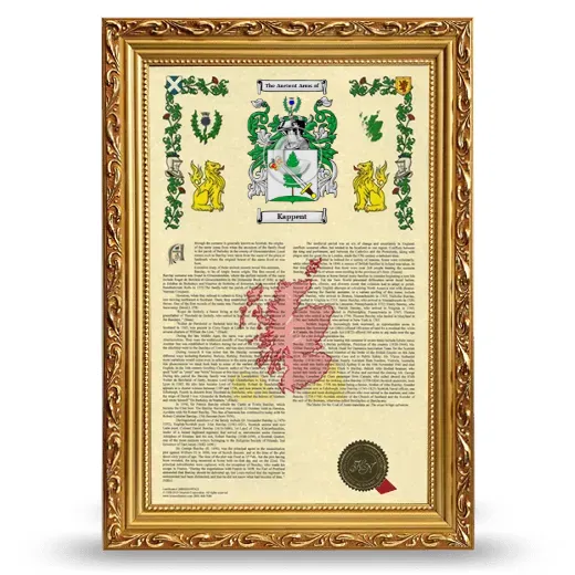 Kappent Armorial History Framed - Gold