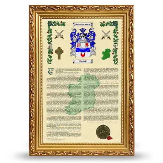 Kardell Armorial History Framed - Gold