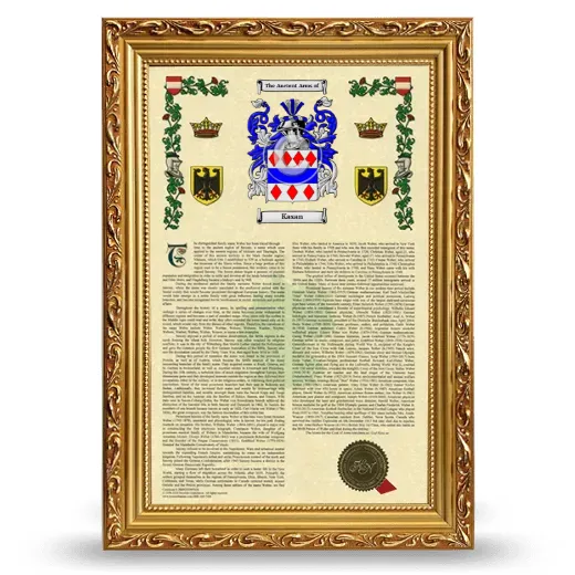Kasan Armorial History Framed - Gold