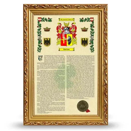 Kastner Armorial History Framed - Gold