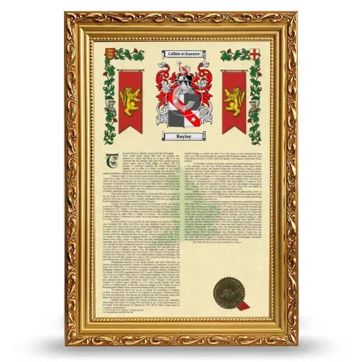 Kaylay Armorial History Framed - Gold