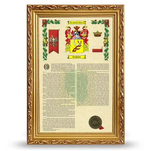 Kazimier Armorial History Framed - Gold