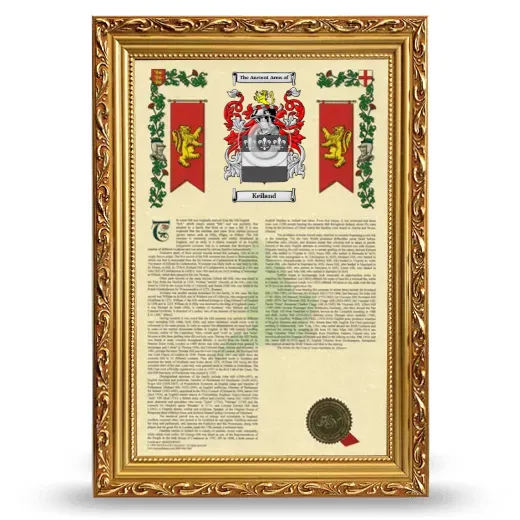 Keiland Armorial History Framed - Gold