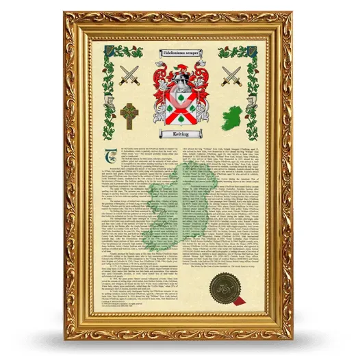 Keiting Armorial History Framed - Gold