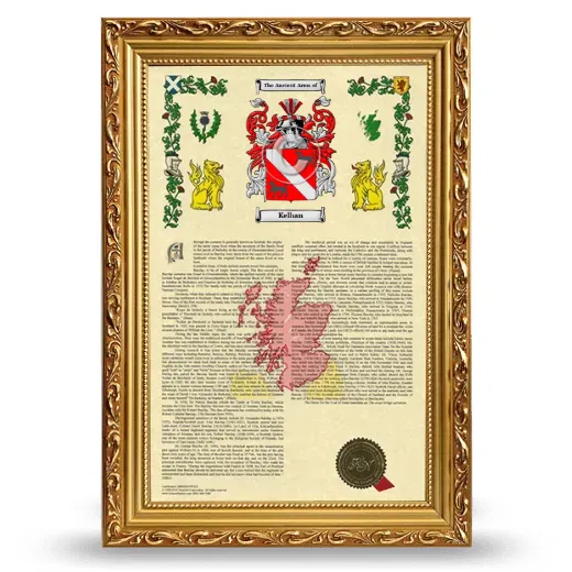 Kelhan Armorial History Framed - Gold