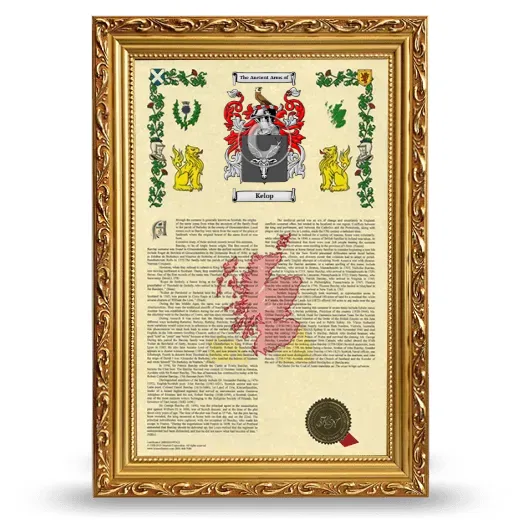 Kelop Armorial History Framed - Gold