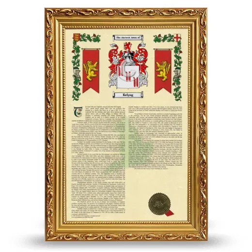 Kelyng Armorial History Framed - Gold