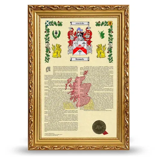 Kennady Armorial History Framed - Gold