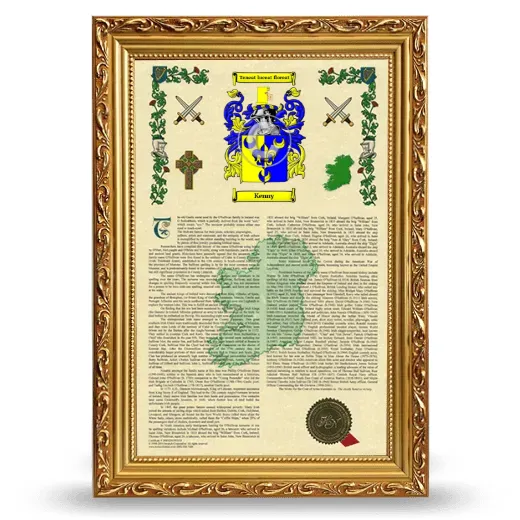 Kenny Armorial History Framed - Gold
