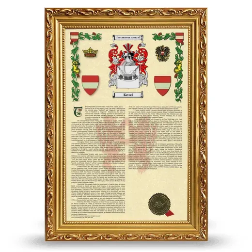 Ketrel Armorial History Framed - Gold