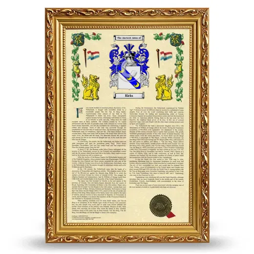 Kicks Armorial History Framed - Gold