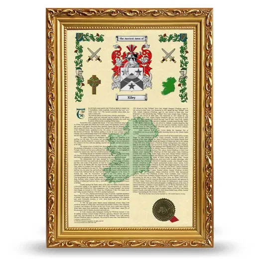 Kiley Armorial History Framed - Gold