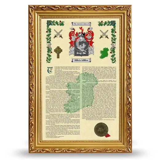 Killala-killilea Armorial History Framed - Gold