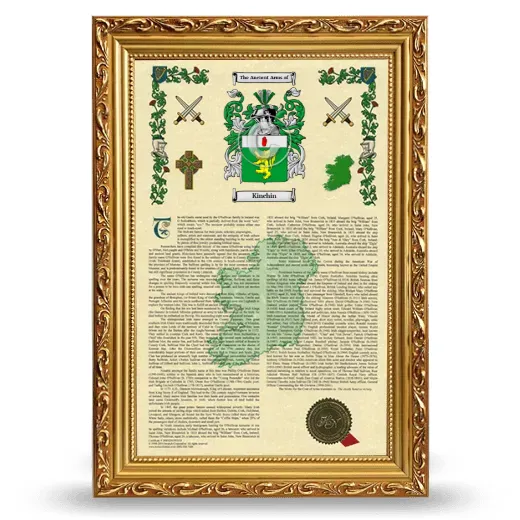Kinchin Armorial History Framed - Gold