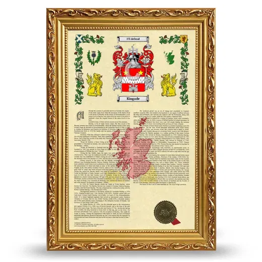 Kingade Armorial History Framed - Gold