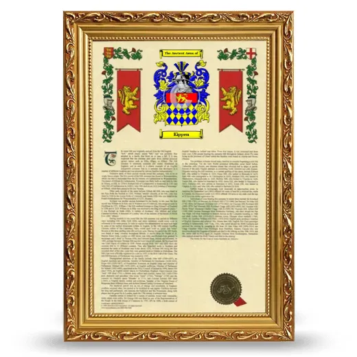 Kippen Armorial History Framed - Gold