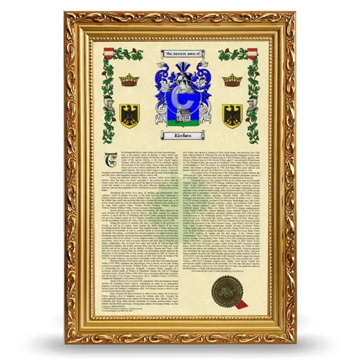 Kirchen Armorial History Framed - Gold