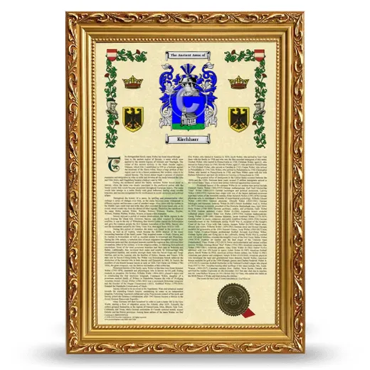 Kirchharr Armorial History Framed - Gold