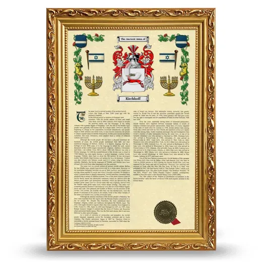 Kirchhoff Armorial History Framed - Gold