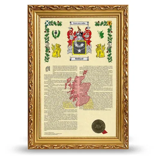Kirklynd Armorial History Framed - Gold