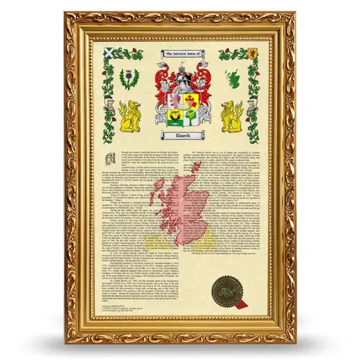 Kisech Armorial History Framed - Gold