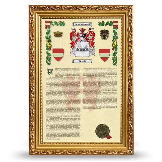 Kitterle Armorial History Framed - Gold