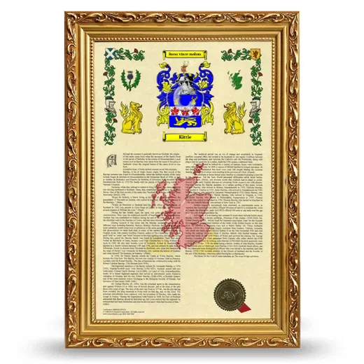Kittle Armorial History Framed - Gold