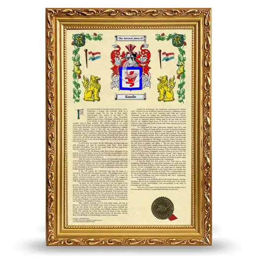Knodle Armorial History Framed - Gold