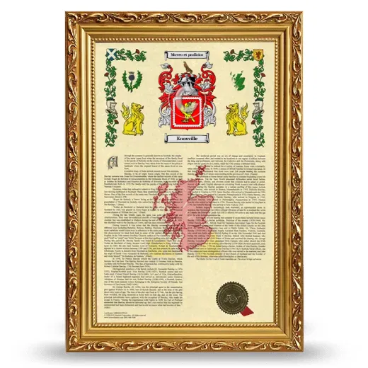 Knoxville Armorial History Framed - Gold